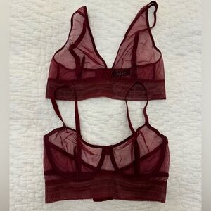 Else 2 Bra Set 36D Bloodstone Red